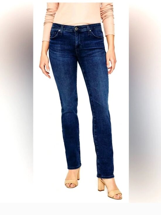 Ag Adriano Goldschmied Denim - AG Adriano Goldschmied Harper Raw Hem Straight Jeans Medium Wash 28R